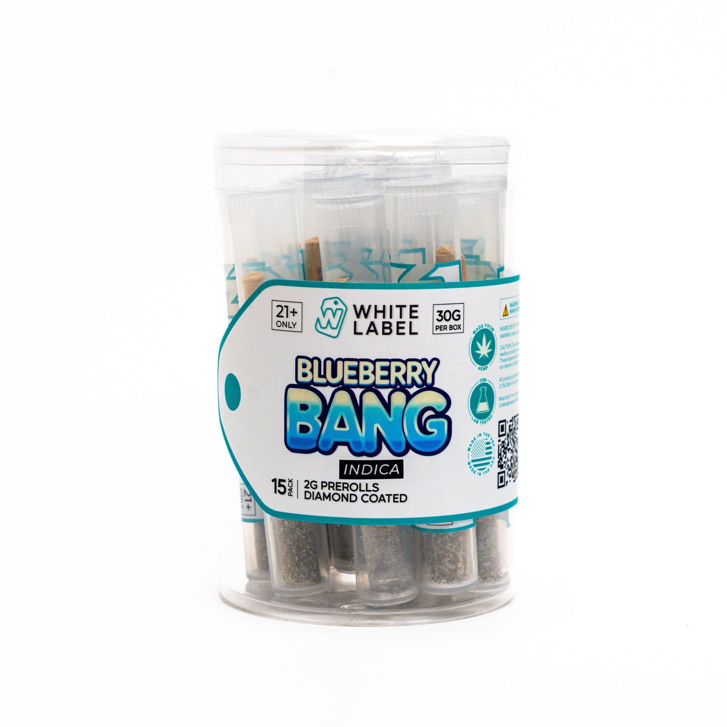 WHITE LABEL 1-X-2 GRAM PRE-ROLLZ (BLUEBERRY BANG) Indica