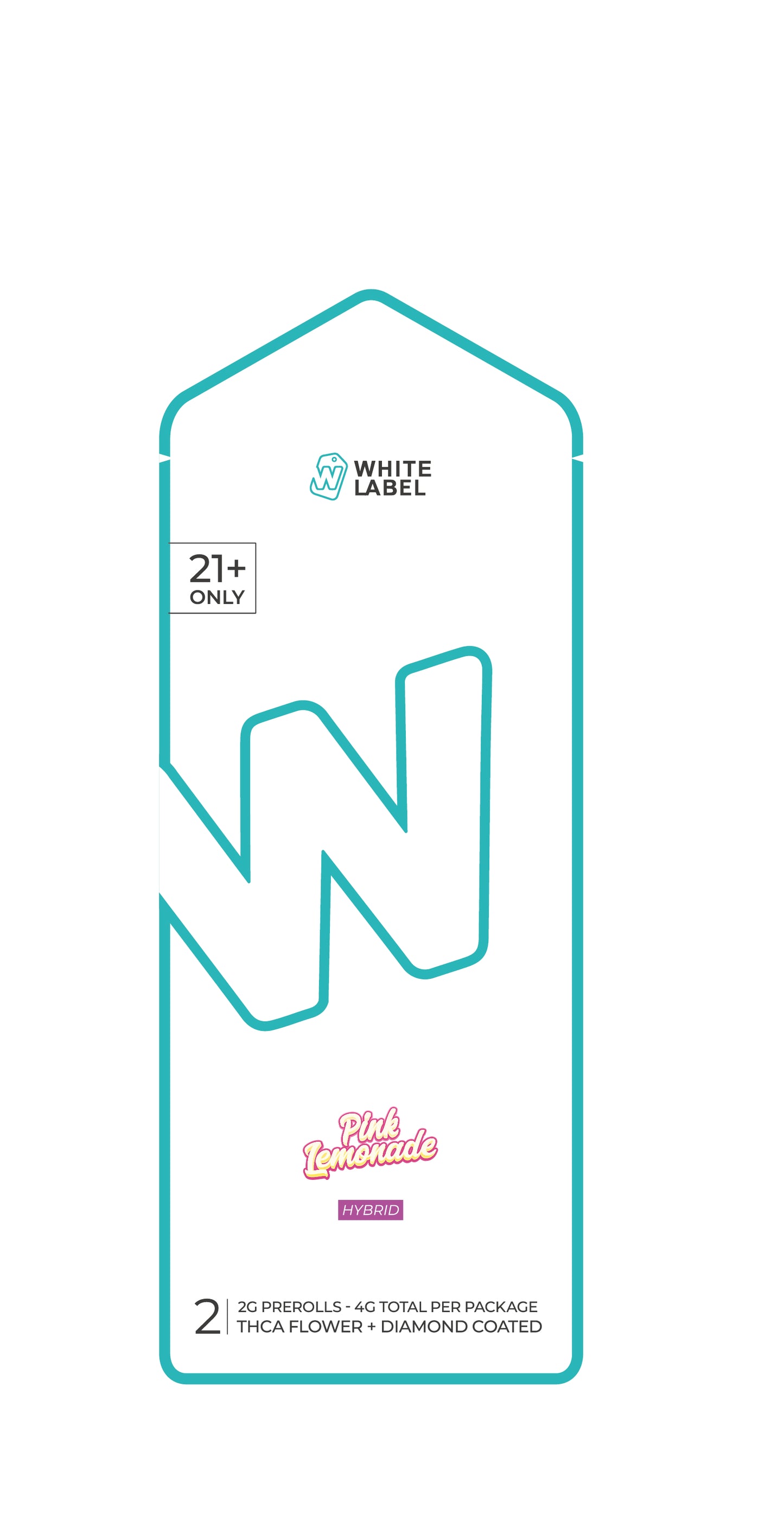 WHITE LABEL 2-X-2 GRAM PRE-ROLLZ (PINK LEMONADE) Hybrid