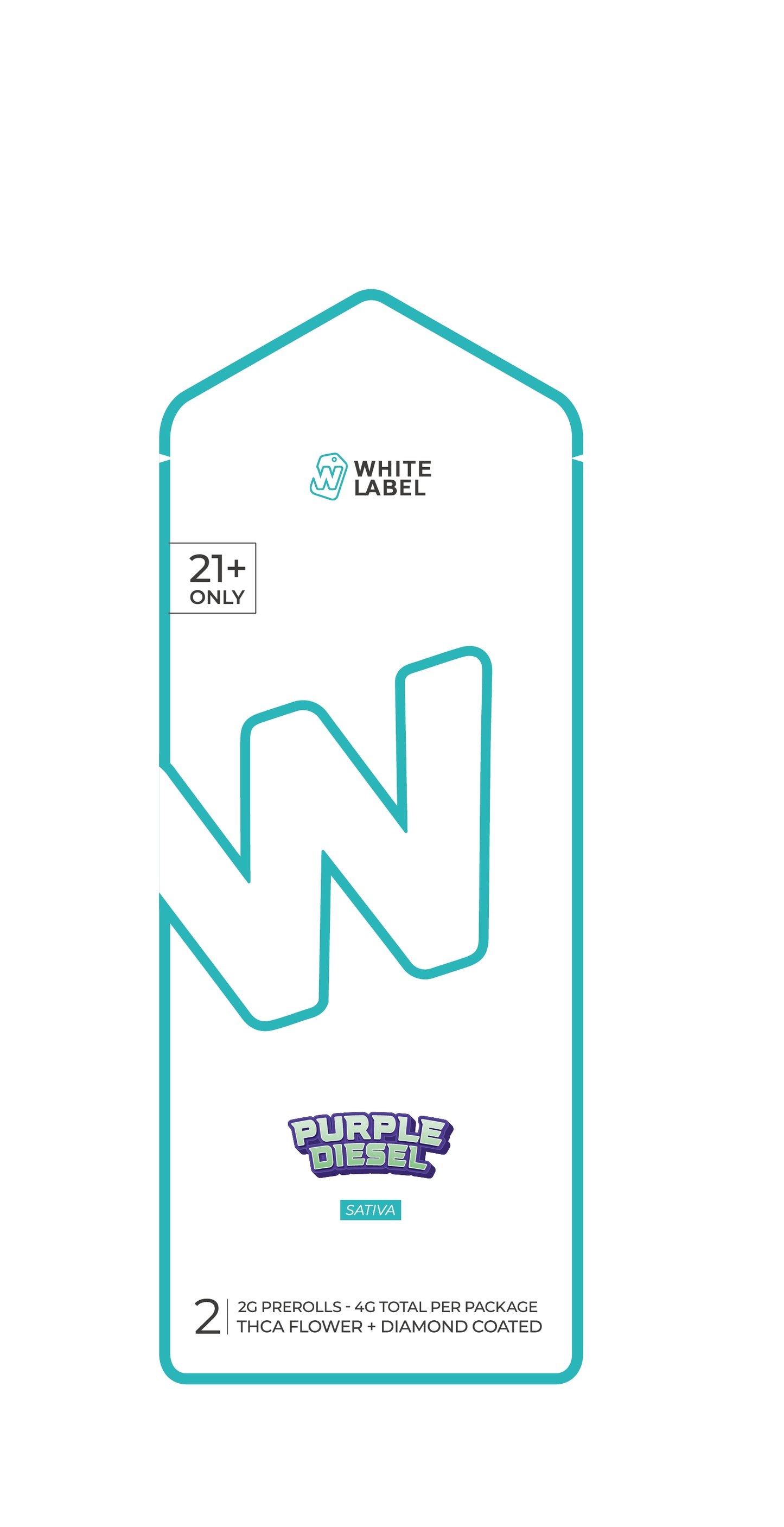 WHITE LABEL 2-X-2 GRAM PRE-ROLLZ (PURPLE DIESEL) Sativa