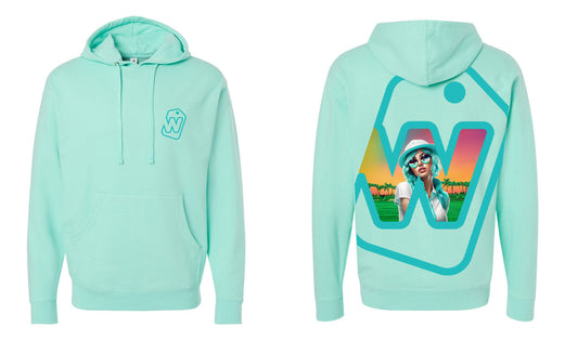 W Peekaboo Hoodie Baby Green Blue